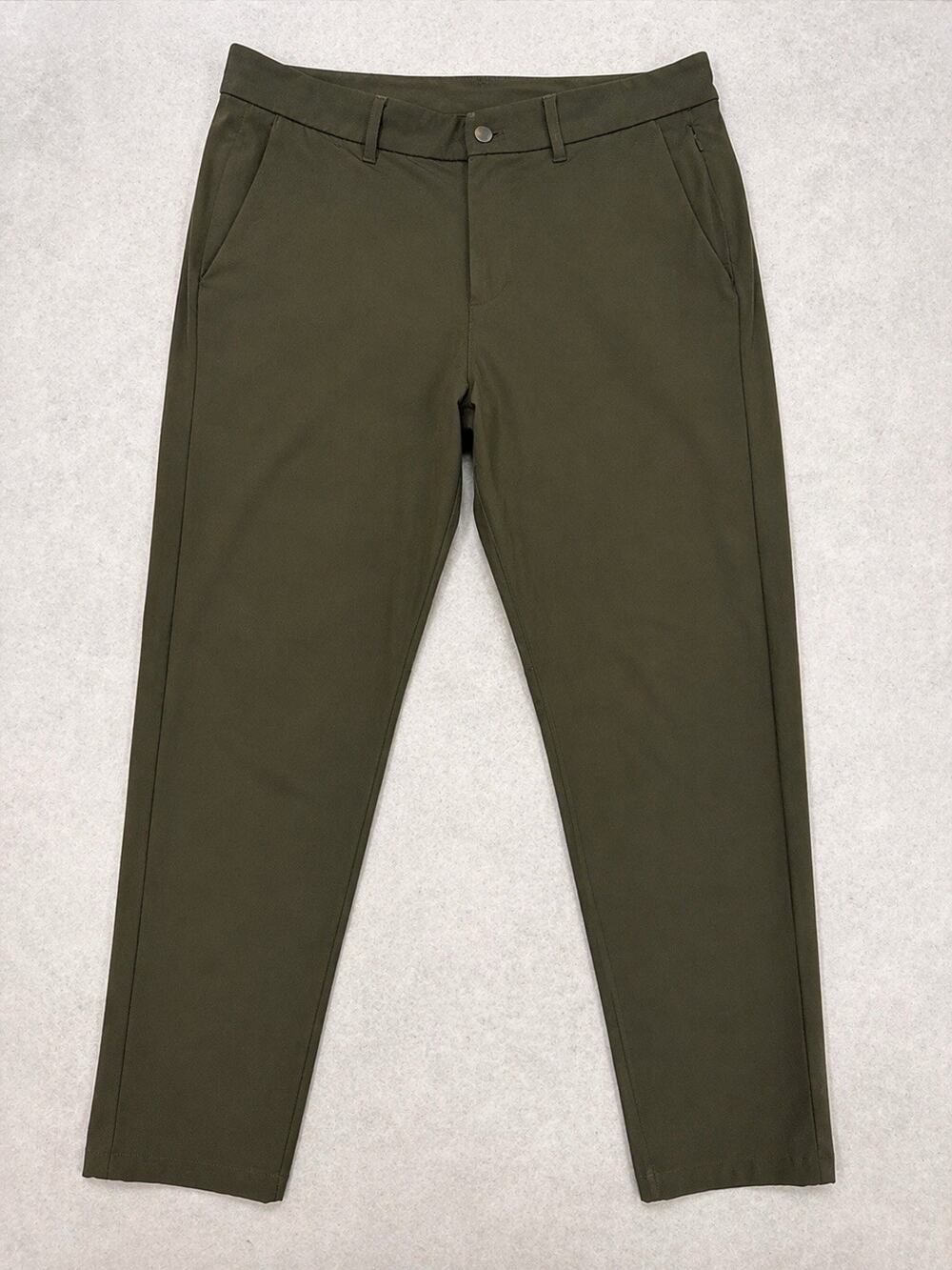 Lululemon Commission Pants Mens 34 Olive Classic Warpstreme Stretch Chino